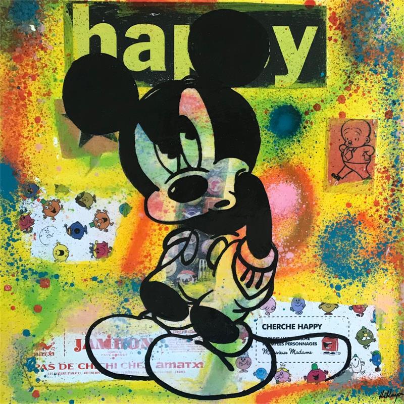 Gemälde Mickey RRR von Kikayou | Gemälde Pop-Art Pop-Ikonen Graffiti