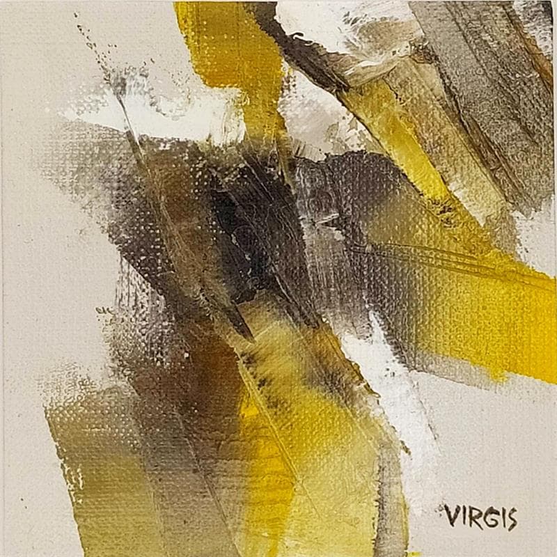 Painting RAYS OF WARMTH by Virgis | Painting Abstract Oil Minimalist