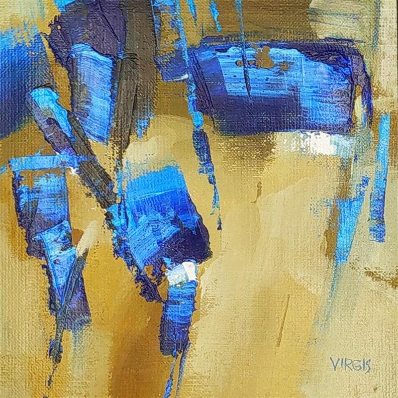 Peinture BLUE CLOUDS par Virgis | Tableau Abstrait Minimaliste Huile