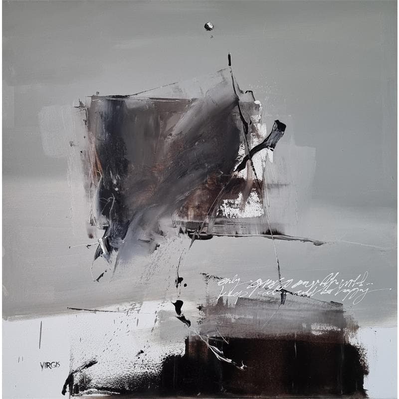 Painting FULL MOON NOTES by Virgis | Painting Abstract Minimalist Oil