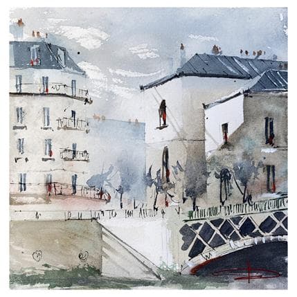 Painting Le vieux Paris by Kévin Bailly | Painting Figurative Watercolor Urban, Pop icons