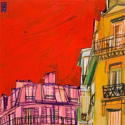 Painting In full Paris by Anicet Olivier | Painting Figurative Mixed Urban