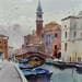 Painting Venice-J9 by Khodakivskyi Vasily | Painting Figurative Urban Watercolor