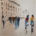 Painting Jour de Ville by Raffin Christian | Painting Figurative Urban Life style Oil
