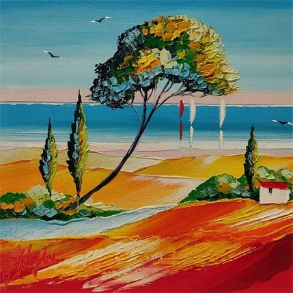 Gemälde La mas de bord de mer von Fonteyne David | Gemälde Figurativ Öl Landschaften, Pop-Ikonen