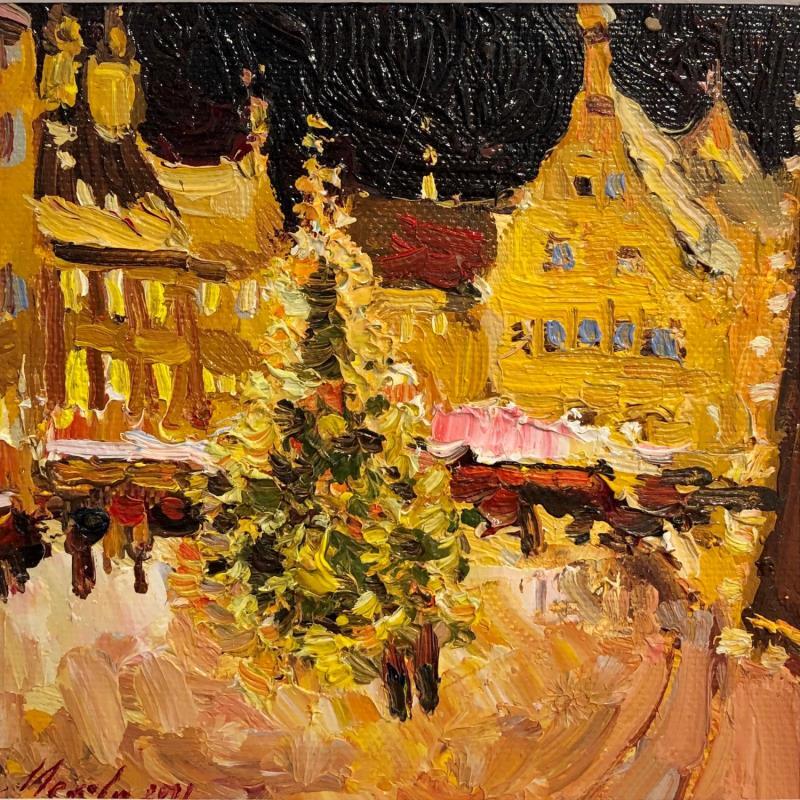 Painting Christmas Eve by Mekhova Evgeniia | Painting Naive art Oil