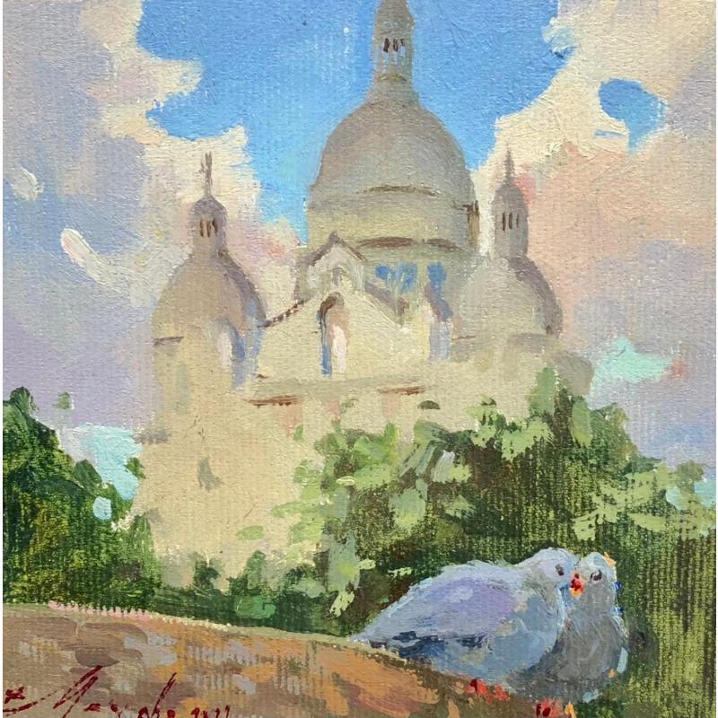 Peinture Sacré-coeur de Montmartre par Mekhova Evgeniia | Tableau Figuratif Huile