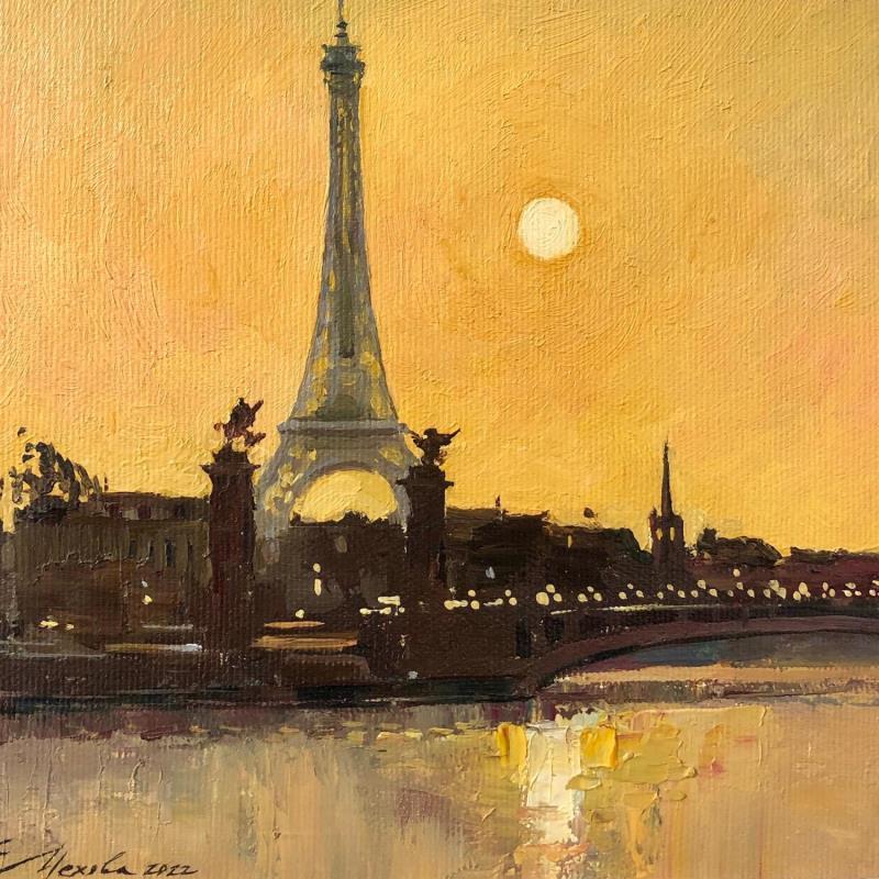 Peinture Gold of Paris par Mekhova Evgeniia | Tableau Art naïf Huile