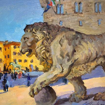 Painting Lion from Florence by Mekhova Evgeniia | Painting  Oil
