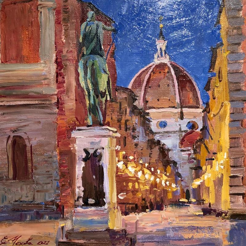 Peinture Evening in Florence par Mekhova Evgeniia | Tableau Art naïf Huile