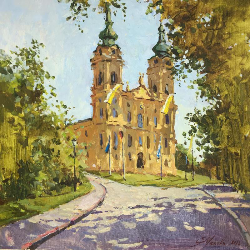 Peinture Basilika Vierzehnheilingen par Mekhova Evgeniia | Tableau Figuratif Urbain Huile