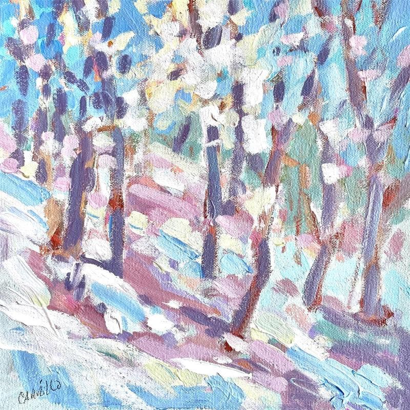 Painting Snow Sparkle by Carrillo Cindy  | Painting Figurative Landscapes Oil