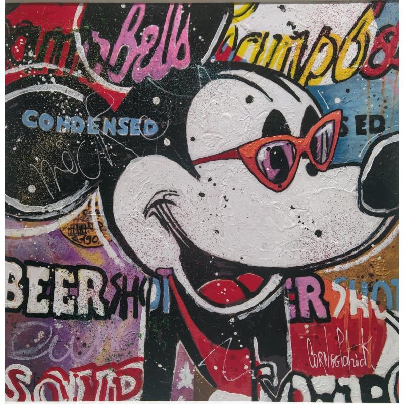 Gemälde Mickey likes beer von Cornée Patrick | Gemälde Pop-Art Pop-Ikonen