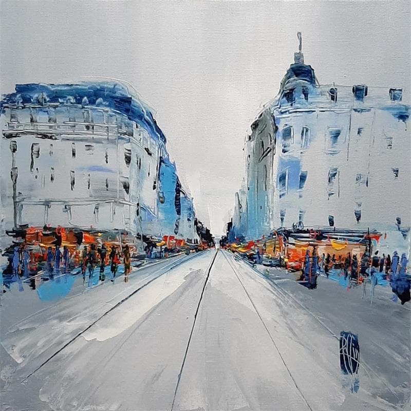 Painting Passage bleuté by Raffin Christian | Painting Figurative Oil Life style, Urban