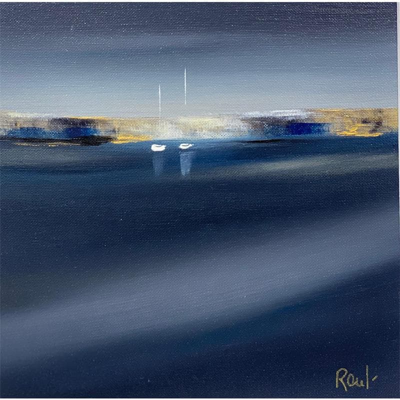 Gemälde Horizon 35 von Roussel Marie-Ange et Fanny | Gemälde Figurativ Landschaften Marine Öl