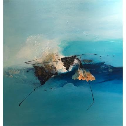 Painting Dans le bleu des vagues by Han | Painting Abstract Mixed Marine