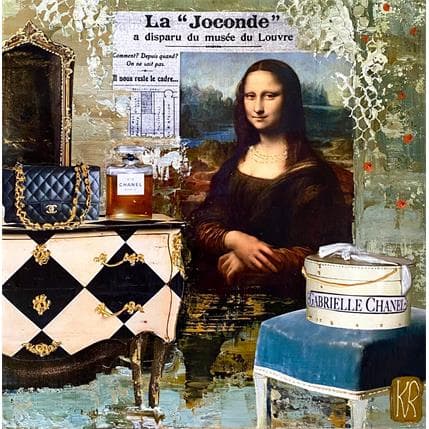 Peinture Mona chez coco par Romanelli Karine | Tableau Figuratif Mixte natures mortes, scènes de vie