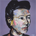 Gemälde Simone de Beauvoir von G. Carta | Gemälde Pop-Art Pop-Ikonen Graffiti Acryl Collage