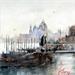 Painting Soir à Venise by Gutierrez | Painting Figurative Landscapes Watercolor