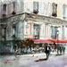 Peinture Au rocher de Cancale - Paris par Gutierrez | Tableau Impressionnisme Urbain Aquarelle