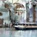 Gemälde La Saluté von Gutierrez | Gemälde Impressionismus Landschaften Urban Aquarell