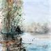 Peinture La Loire en Hiver par Gutierrez | Tableau Figuratif Paysages Aquarelle