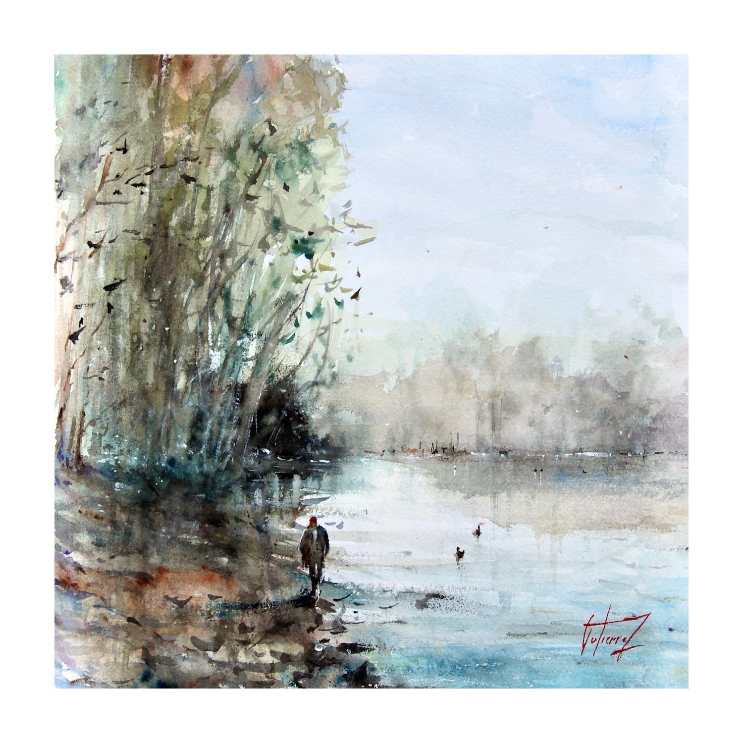 ▷ Peinture La Loire en Hiver par Gutierrez