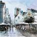 Painting La place Plumereau - Tours by Gutierrez | Painting Figurative Urban Watercolor