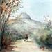 Painting Balade en Provence by Gutierrez | Painting Figurative Landscapes Watercolor