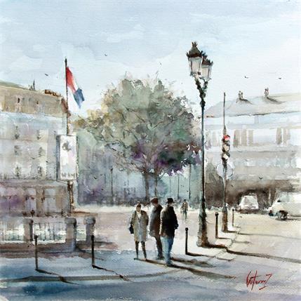 Peinture Pigalle - Paris par Gutierrez | Tableau Impressionnisme Aquarelle Urbain