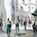 Painting Terrasses des bistrots - Paris by Gutierrez | Painting Impressionism Urban Watercolor