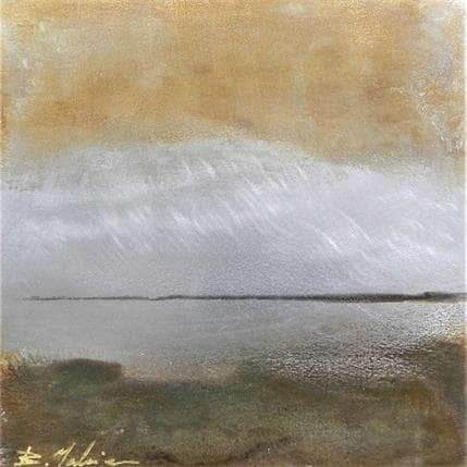 Peinture Temps couvert sur l'étang de Thau par Mahieu Bertrand | Tableau Art Singulier Métal Marine
