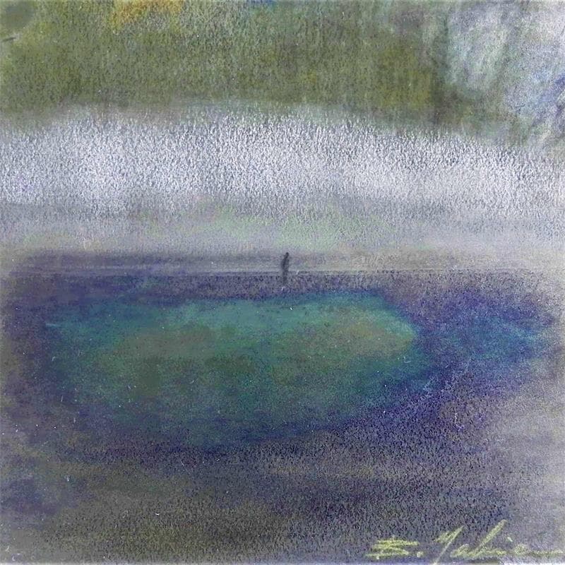 Painting Ciel d'orage sur l'étang by Mahieu Bertrand | Painting Raw art Metal Marine