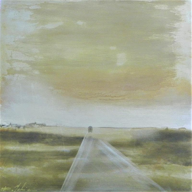 Painting Route sur le Larzac by Mahieu Bertrand | Painting Raw art Landscapes Metal
