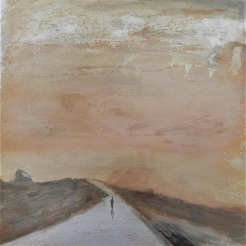 Gemälde Route des Cévennes  von Mahieu Bertrand | Gemälde Art brut Metall