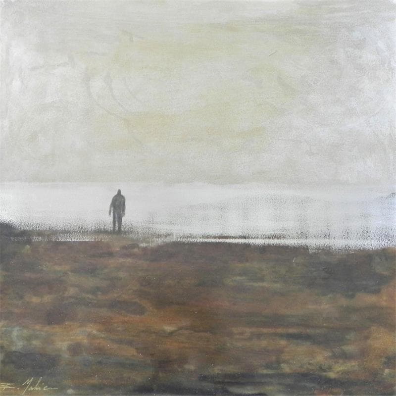 Painting Nocturne aux salins  by Mahieu Bertrand | Painting Raw art Marine