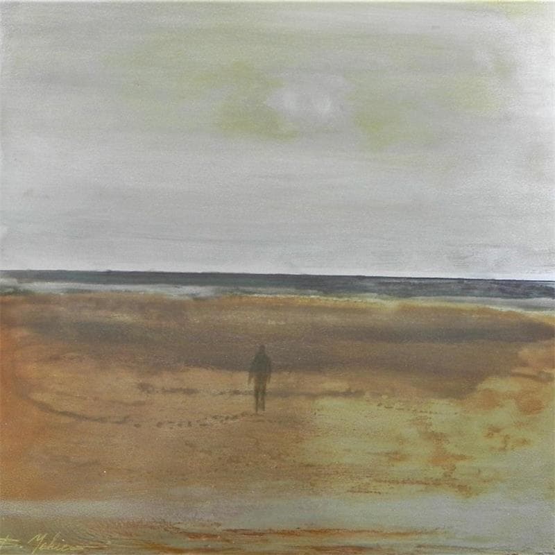 Gemälde Plage du Lido soleil d'hiver von Mahieu Bertrand | Gemälde Art brut Marine Metall