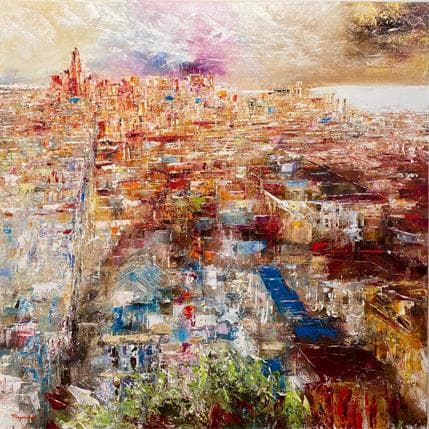 Peinture Havana Cuba par Reymond Pierre | Tableau Abstrait Huile Paysages, scènes de vie, Urbain
