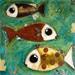 Peinture Le poisson à pois par Penaud Raphaëlle | Tableau Acrylique