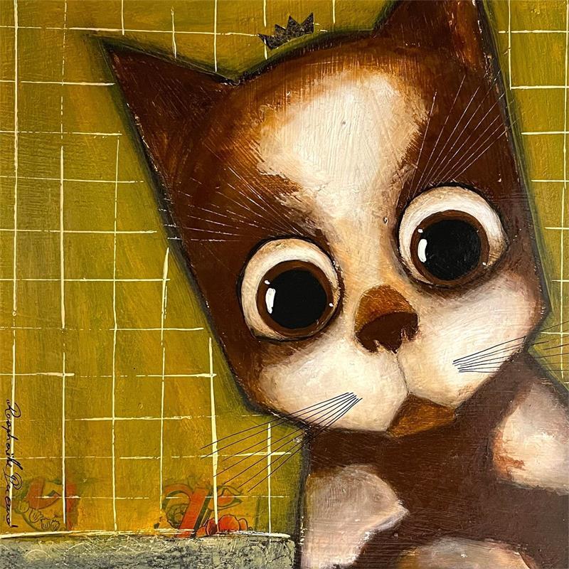 Gemälde Les gros yeux du chat von Penaud Raphaëlle | Gemälde Acryl