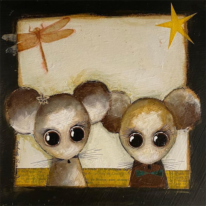 Peinture Demoiselle et sieur souris par Penaud Raphaëlle | Tableau Acrylique