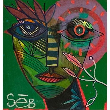 Gemälde Sarisarinama von Seb | Gemälde Art brut Acryl, Holz Porträt