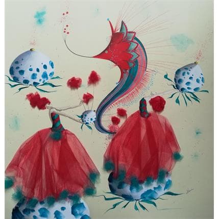 Painting Il balletto del pesce pagliaccio by Nai | Painting Figurative Mixed