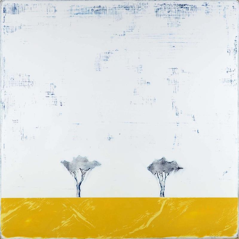Painting Comme un jaune arborescent #330 by ChristophL | Painting Raw art Landscapes Acrylic