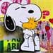 Painting snoopy loves U by Mestres Sergi | Painting Pop art Mixed Acrylic Urban Pop icons