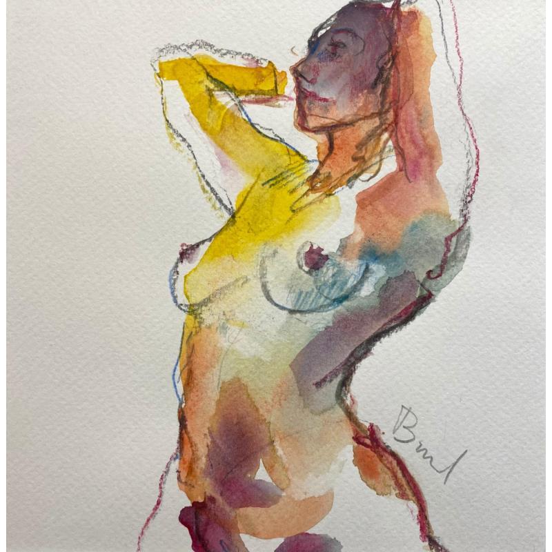 Painting Méline Smith by Brunel Sébastien | Painting Figurative Watercolor Nude, Pop icons