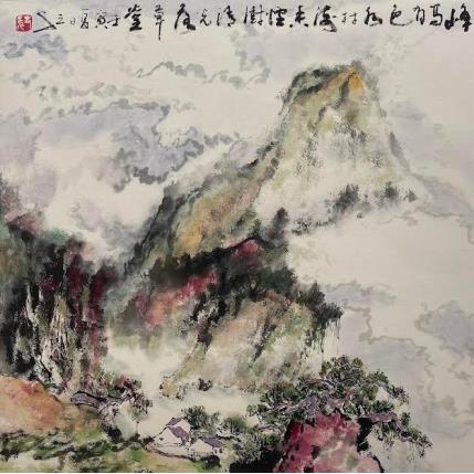 Painting Brilliant mountains by Sanqian | Painting Naive art Landscapes