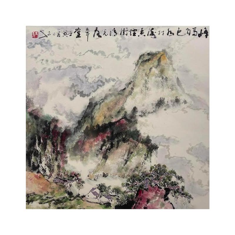 Gemälde Brilliant mountains von Sanqian | Gemälde Naive Kunst Landschaften