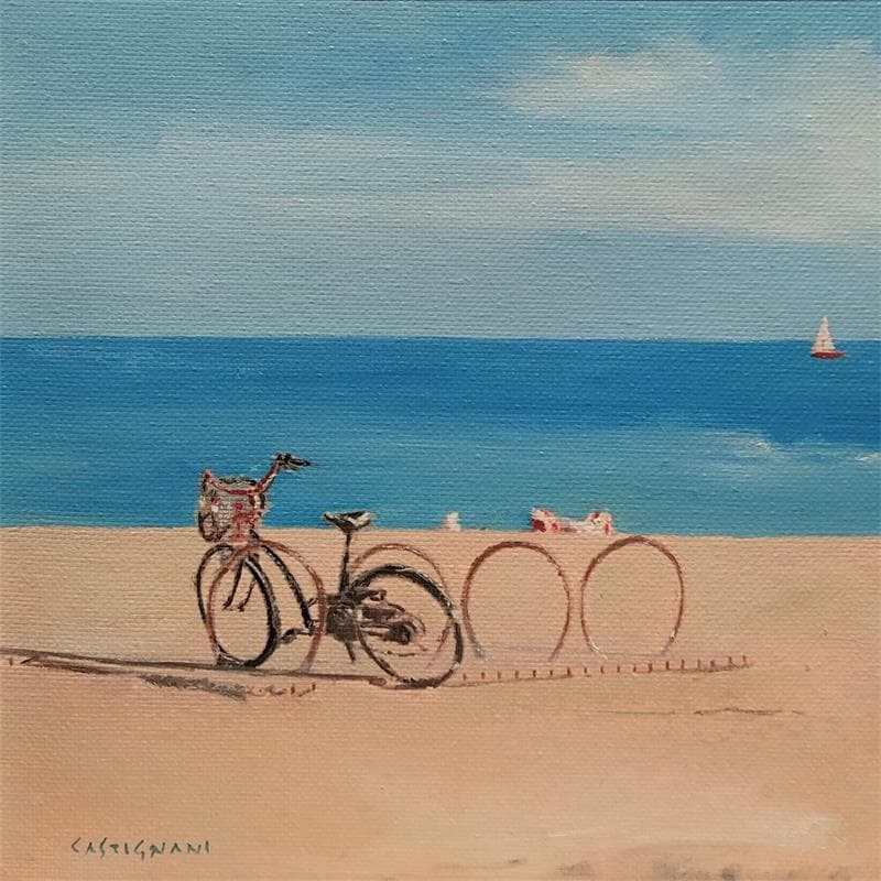 Painting BLUE SEA 2 by Castignani Sergi | Painting Figurative Landscapes Oil Acrylic