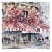 Painting Café parisien en fleur by Bailly Kévin  | Painting Figurative Urban Watercolor